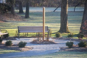 There are two peace poles on Curry's campus; one near the tennis courts, and another (above) behind the registrar's office. // COURTESY PHOTO //