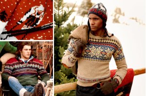 Colorful sweaters, like these by Ralph Lauren, can make any guy both warm and stylish.